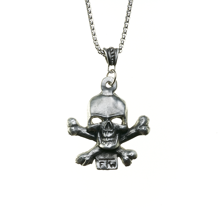 CLASSIC SKULL AND CROSSBONES NECKLACE