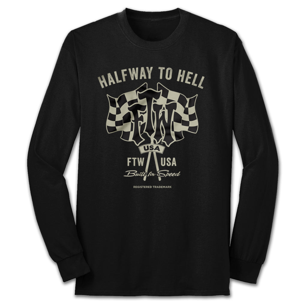 HALFWAY TO HELL FTW USA LONG SLEEVE MENS TSHIRT