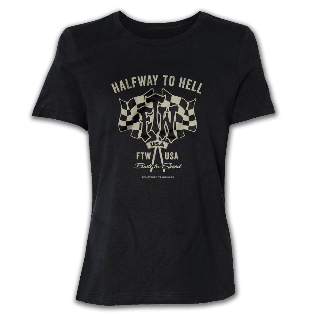HALFWAY TO HELL FTW USA WOMENS TSHIRT