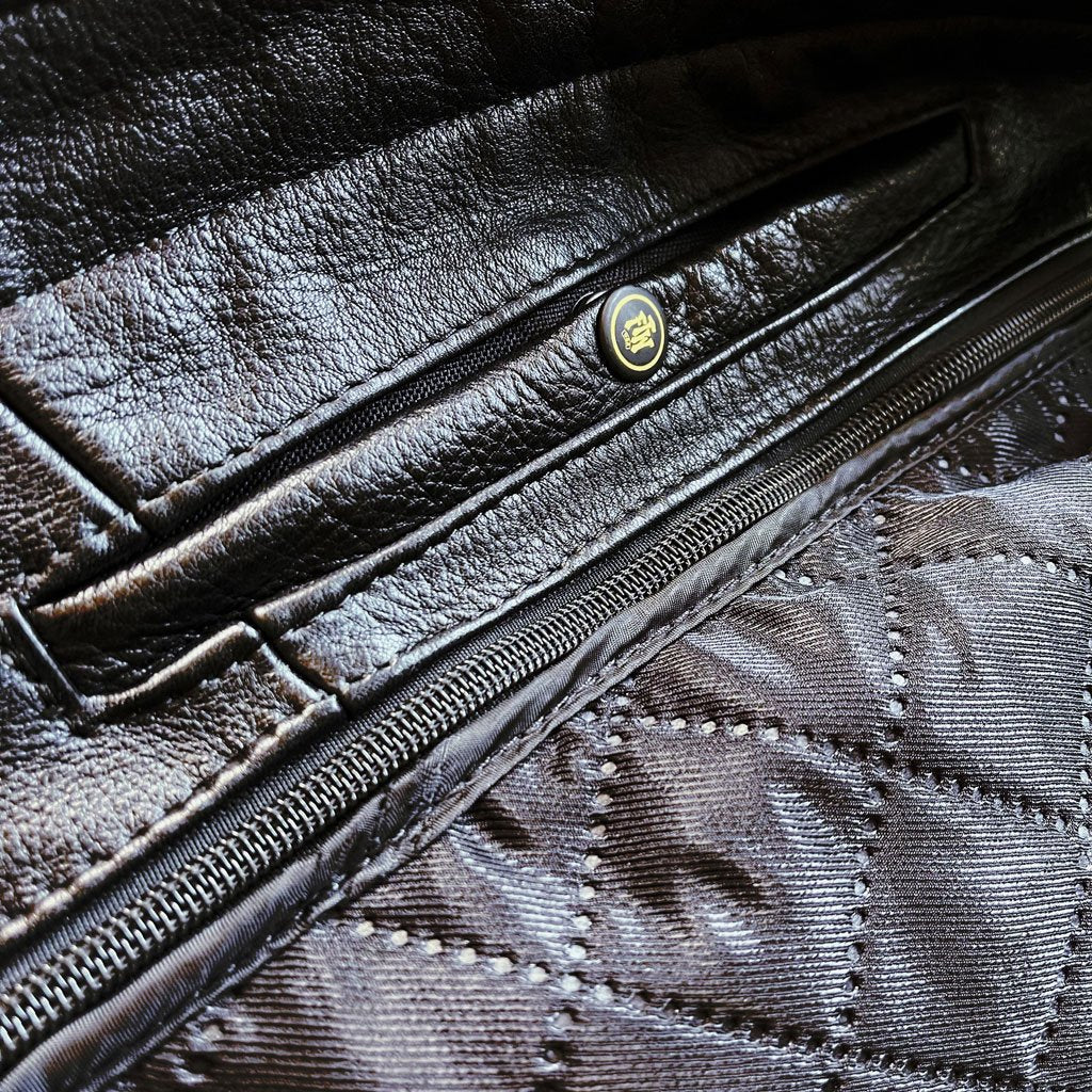 MILE MARKER MENS LEATHER CAFE JACKET