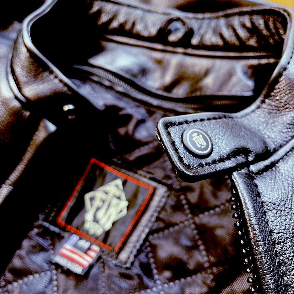MILE MARKER MENS LEATHER CAFE JACKET