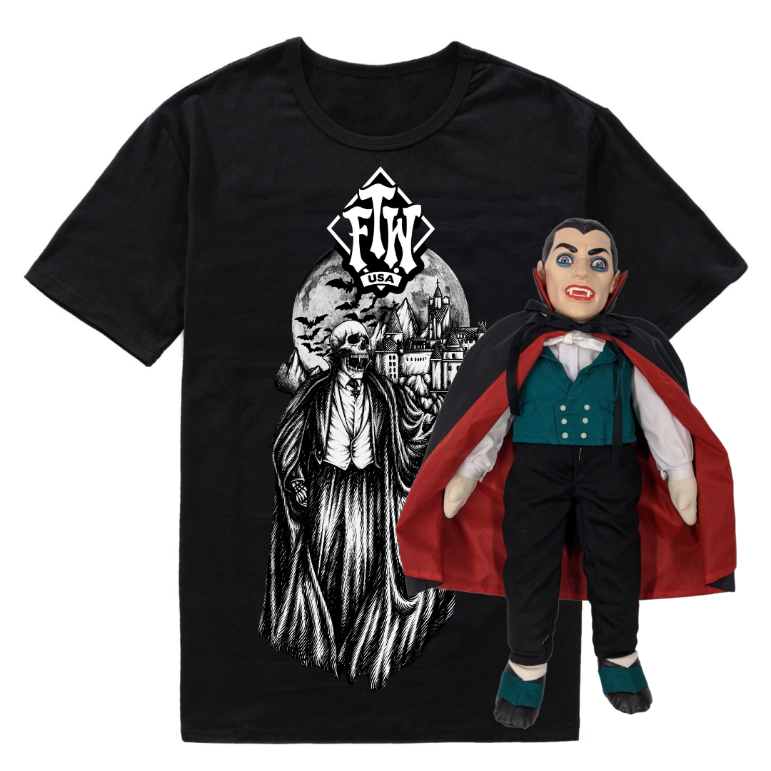 Vintage Travelers Count Dracula Doll + Vampire Tshirt