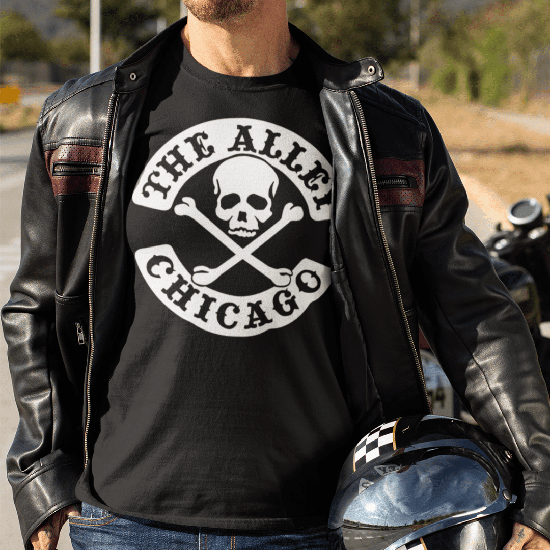The Alley Chicago Classic Skull &amp; Crossbones Tshirt - Model